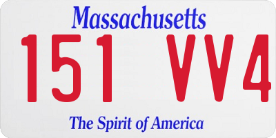 MA license plate 151VV4