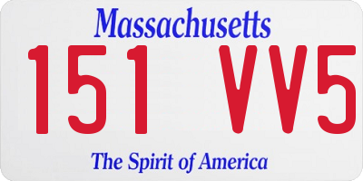 MA license plate 151VV5