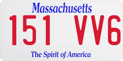 MA license plate 151VV6