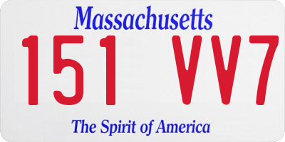 MA license plate 151VV7