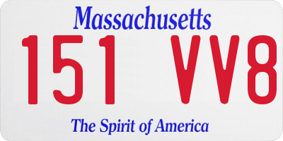 MA license plate 151VV8