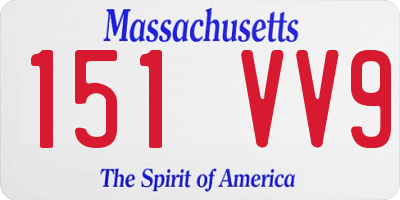 MA license plate 151VV9