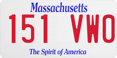 MA license plate 151VW0