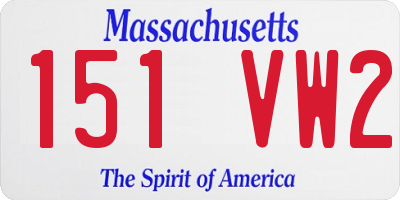 MA license plate 151VW2