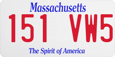 MA license plate 151VW5