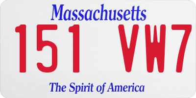 MA license plate 151VW7