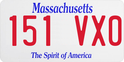 MA license plate 151VX0