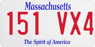 MA license plate 151VX4