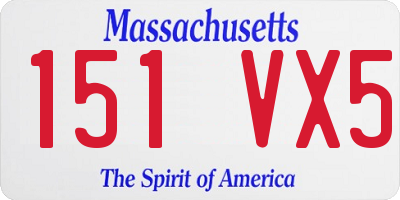 MA license plate 151VX5