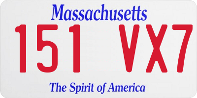 MA license plate 151VX7