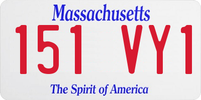 MA license plate 151VY1