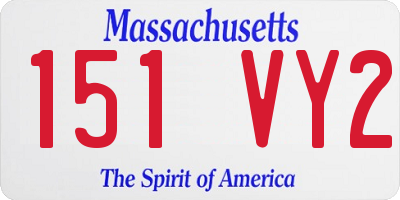 MA license plate 151VY2