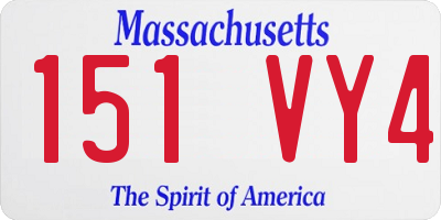 MA license plate 151VY4
