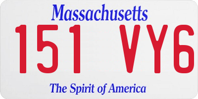 MA license plate 151VY6