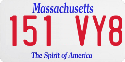 MA license plate 151VY8