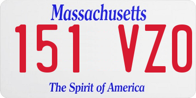 MA license plate 151VZ0