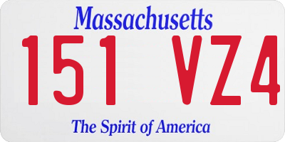 MA license plate 151VZ4