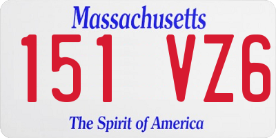 MA license plate 151VZ6