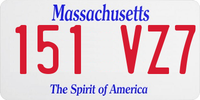 MA license plate 151VZ7