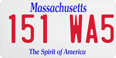 MA license plate 151WA5