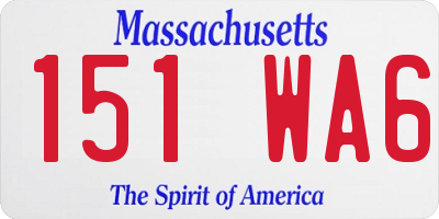 MA license plate 151WA6