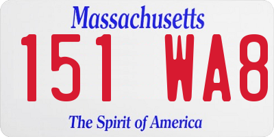 MA license plate 151WA8