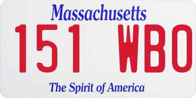 MA license plate 151WB0