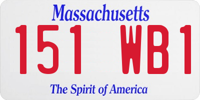 MA license plate 151WB1