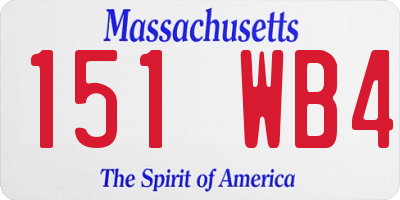 MA license plate 151WB4