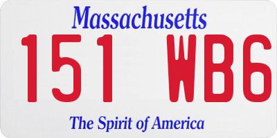 MA license plate 151WB6