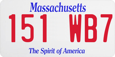 MA license plate 151WB7