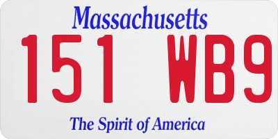 MA license plate 151WB9