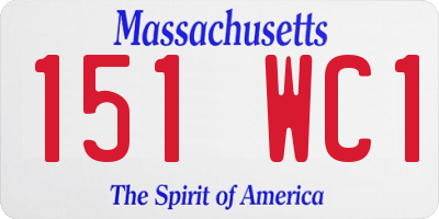 MA license plate 151WC1