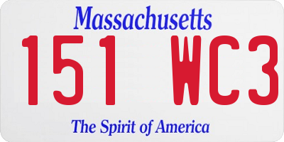 MA license plate 151WC3