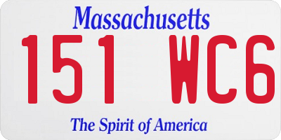 MA license plate 151WC6
