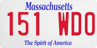 MA license plate 151WD0