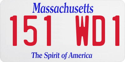 MA license plate 151WD1