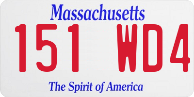 MA license plate 151WD4