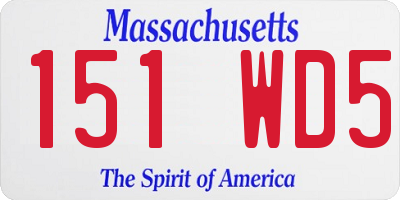 MA license plate 151WD5