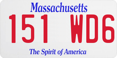 MA license plate 151WD6
