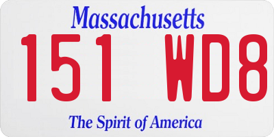 MA license plate 151WD8
