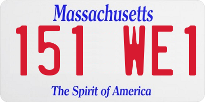 MA license plate 151WE1