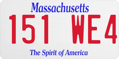 MA license plate 151WE4