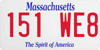 MA license plate 151WE8