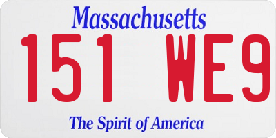 MA license plate 151WE9