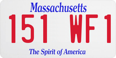 MA license plate 151WF1