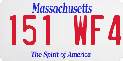 MA license plate 151WF4