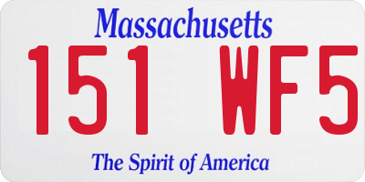 MA license plate 151WF5