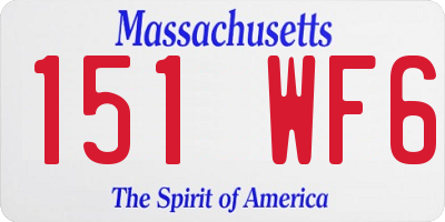 MA license plate 151WF6