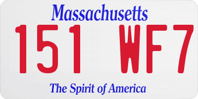 MA license plate 151WF7